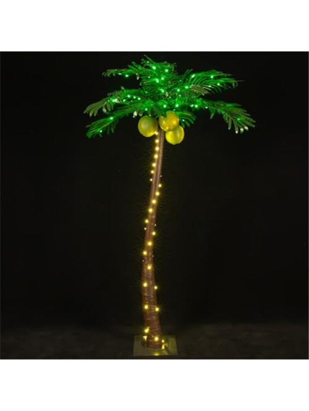 5ft Lighted Palm Tree 136 LED Glowing Coconuts Dimmable Indoor Outdoor